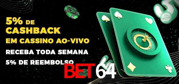 Promoções do cassino ao Vivo bet64